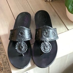 Jack Rogers Black Demi Wedge Sandals